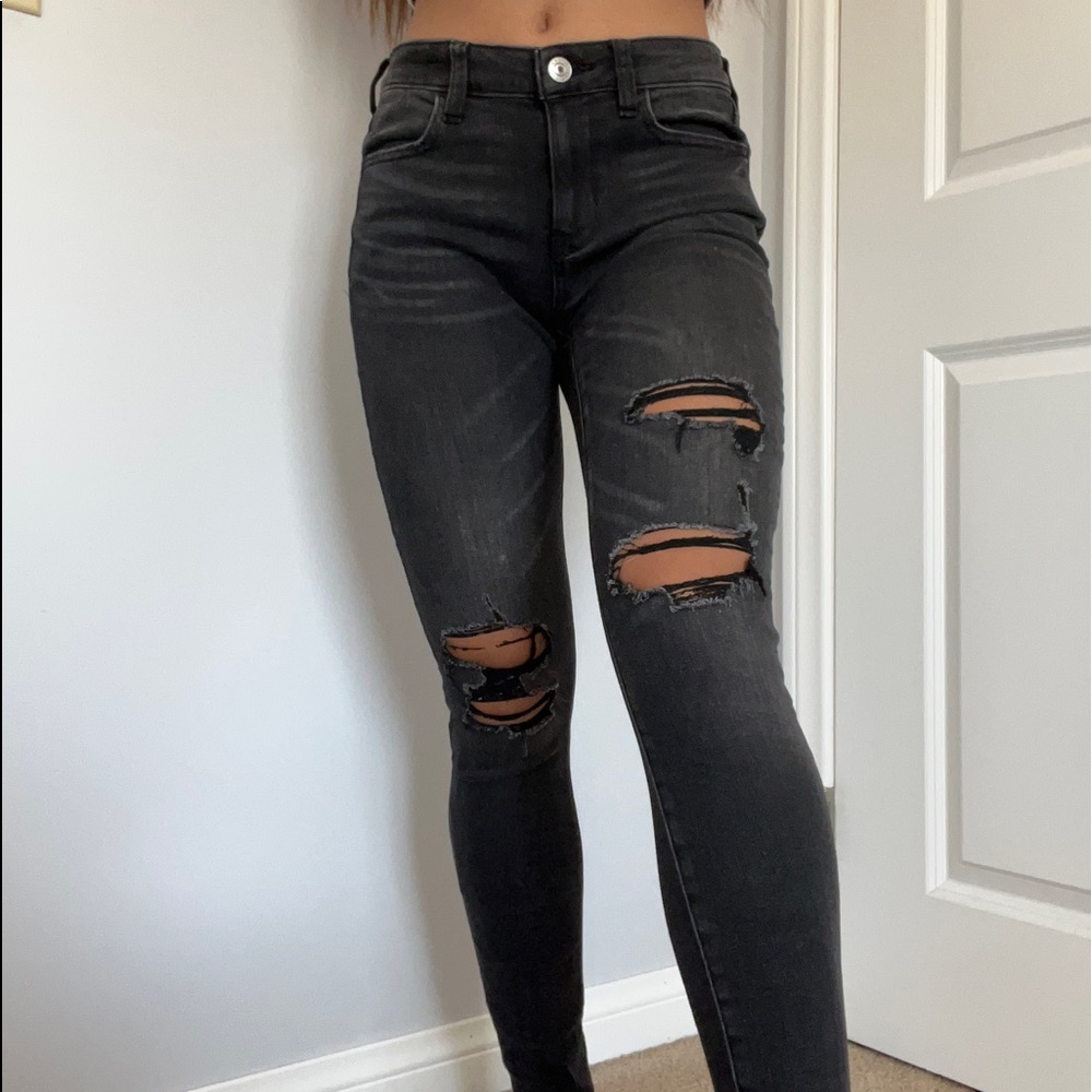 Aeropostale Black Ripped Skinny Jeans
